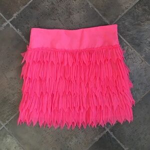 Pink ruffle skirt